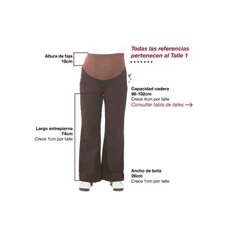 PANTALON RECTO DE GABARDINA ELASTIZADA CON BOTAMANGA ANCHO Y FAJA DE LAGODON ELASTIZADA EN PANZA - Vista 5