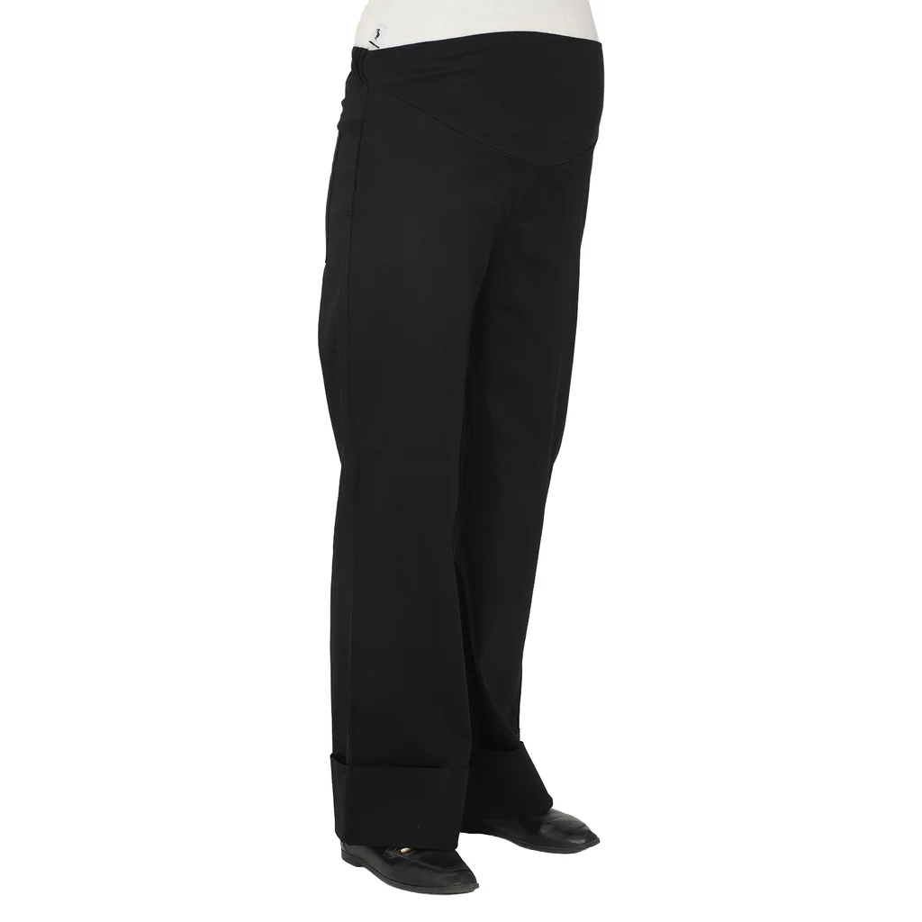 PANTALON COTTON SATEN ELASTIZADO CON BOTA ANCHA Y FAJA DE ALGODON  EN LA CINTURA DELANTERA