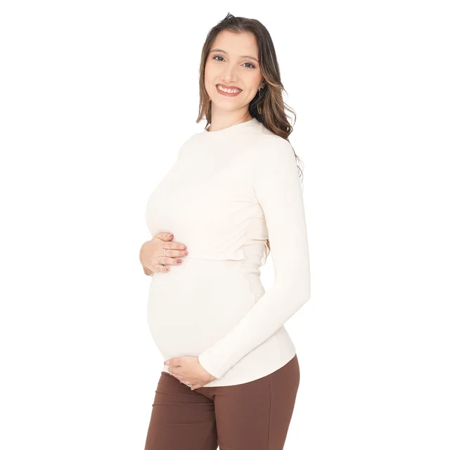 REMERA SEMIPOLERA SUPER ELASTIZADA CON APERTURA PARA AMAMANTAR