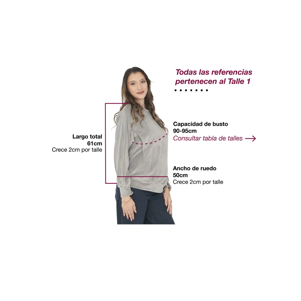 BUZO PLUSH CON RECORTES LATERALES PARA AMAMANTAR