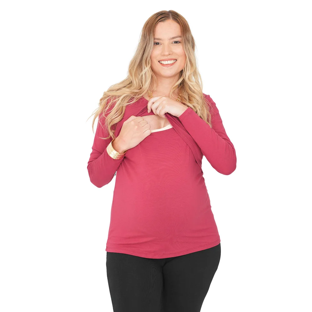 REMERA ALGODON LYCRA CON SOBREDELANTERO PARA AMAMANTAR