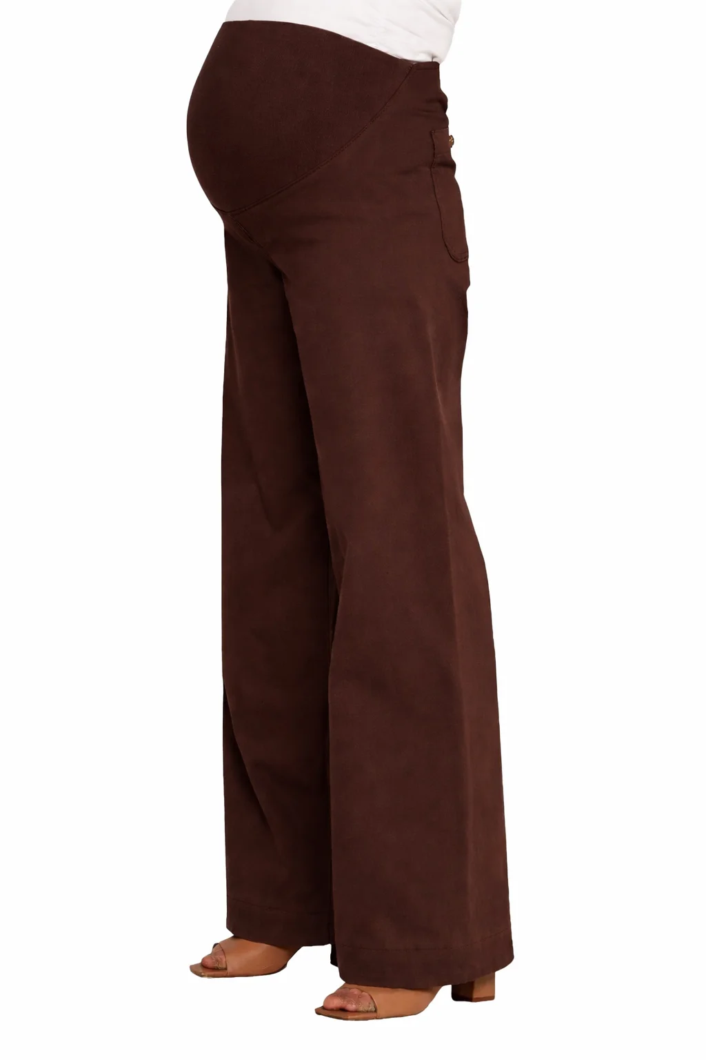 PANTALON GABARDINA ELASTIZADO PIERNA ANCHA CON FAJA DE ALGODON EN PANZA