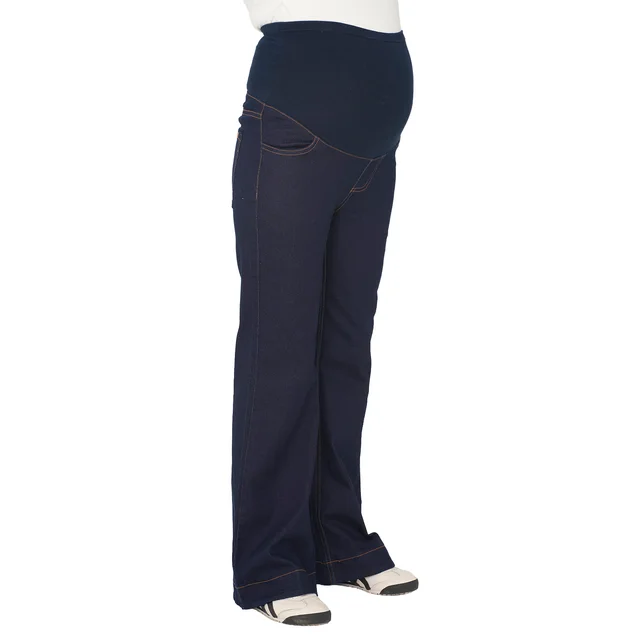 JEAN RECTO BLUE BLACK SEMI OXFORD CON BOTAMANGA ANCHA  CON FAJA ALGODON ELASTIZADA ALTA