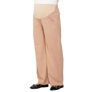 PANTALON DE LINO PIERNA ANCHA CON BOLSILLO Y PINZA, FAJA ELASTIZADA EN PANZA - Vista 1