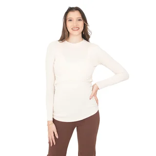 REMERA SEMIPOLERA SUPER ELASTIZADA CON APERTURA PARA AMAMANTAR - Vista 1