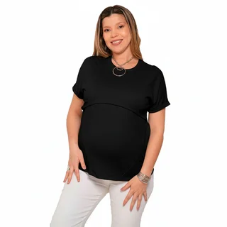 REMERA ELASTIZADA OVERSIZE CON RECORTES Y SISTEMA PARA AMAMANTAR - Vista 3