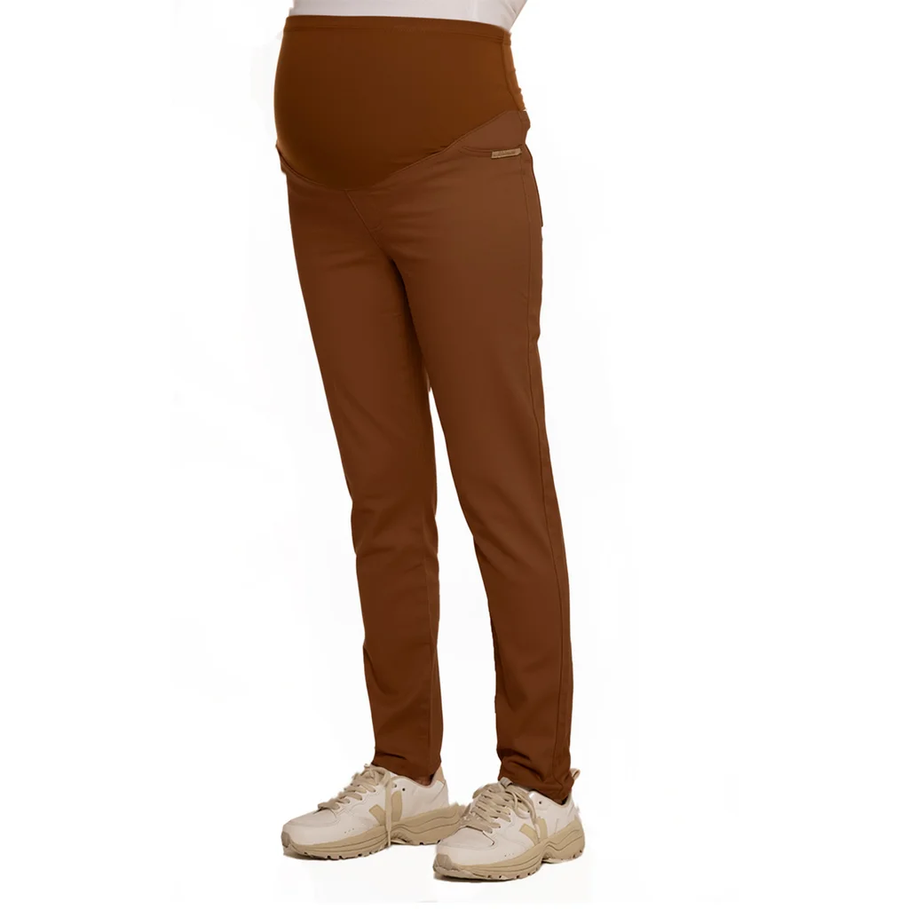 PANTALON GABARDINA ELASTIZADO CORTE CLASICO CON FAJA ALGODON ALTA