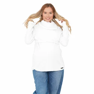 POLERA CUELLO IRREGULAR TELA LANILLA MORLEY FRIZADA CON SISTEMA PARA AMAMANTAR - Vista 4