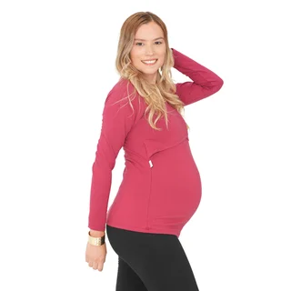 REMERA ALGODON LYCRA CON SOBREDELANTERO PARA AMAMANTAR - Vista 2