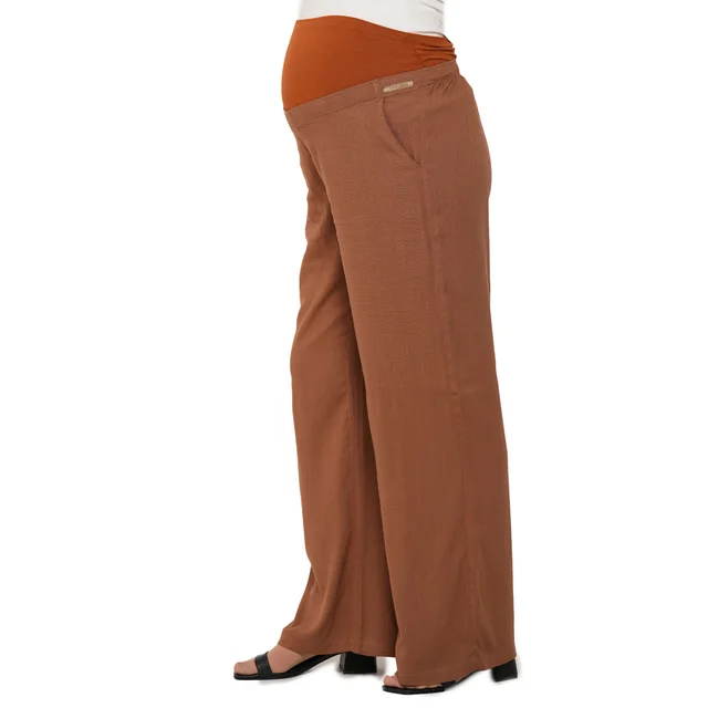 PANTALON SIMIL LINO RECTA CON FAJA EN PANZA ELASTIZADA