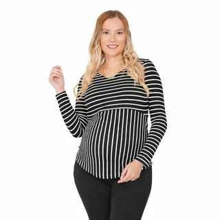 REMERA RAYAS CON SOBRE DELANTERO PARA AMAMANTAR - Vista 6