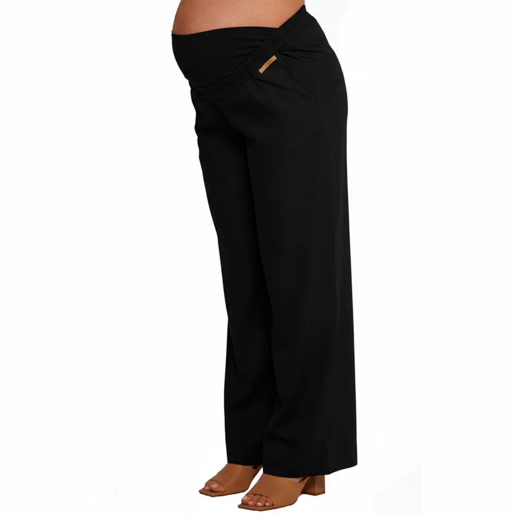PANTALON LINO CORTE DE VESTIR CON CINTURA CAMBREADA DELANTERA Y FAJA ELASTIZADA EN PANZA