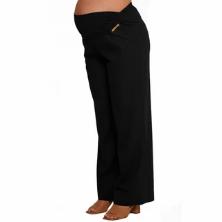 PANTALON LINO CORTE DE VESTIR CON CINTURA CAMBREADA DELANTERA Y FAJA ELASTIZADA EN PANZA - Vista 5