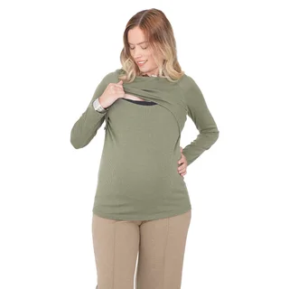 REMERA MORLEY BICOLOR CON CUELLO BOTE Y SISTEMA DE AMAMANTAR CON SUPERPOSICION DELANTERA - Vista 4