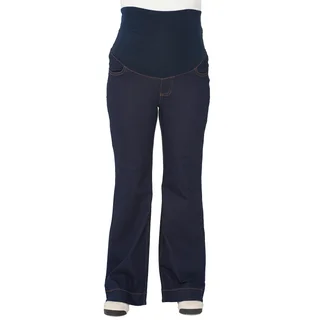 JEAN RECTO BLUE BLACK SEMI OXFORD CON BOTAMANGA ANCHA  CON FAJA ALGODON ELASTIZADA ALTA - Vista 1