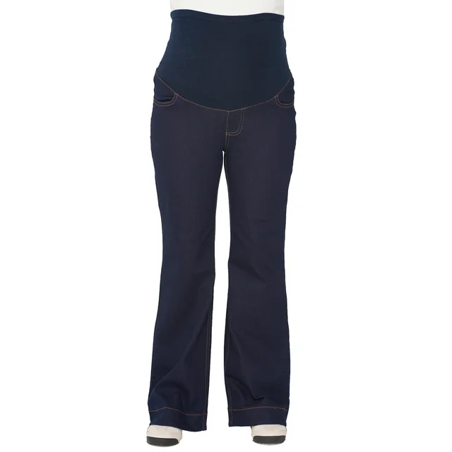 JEAN RECTO BLUE BLACK SEMI OXFORD CON BOTAMANGA ANCHA CON FAJA ALGODON ELASTIZADA ALTA