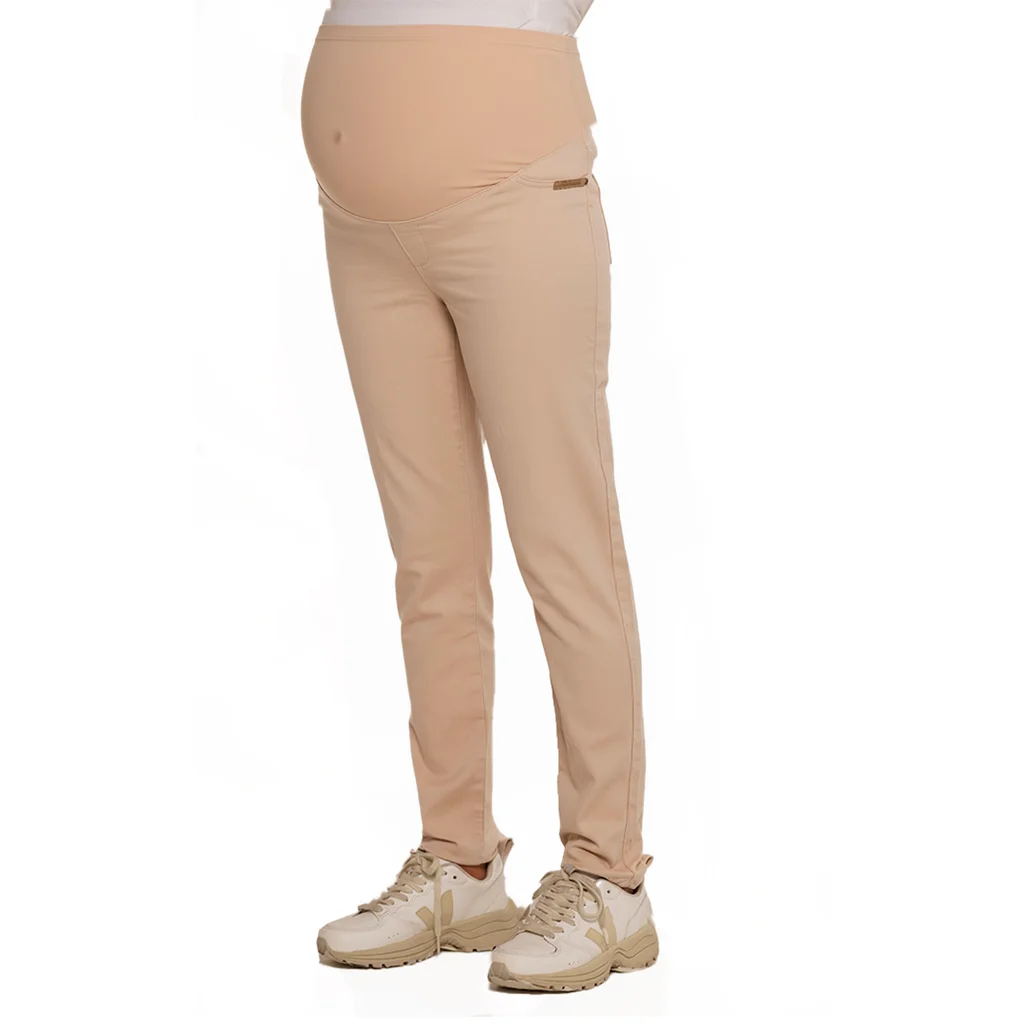 PANTALON GABARDINA ELASTIZADO CORTE CLASICO CON FAJA ALGODON ALTA