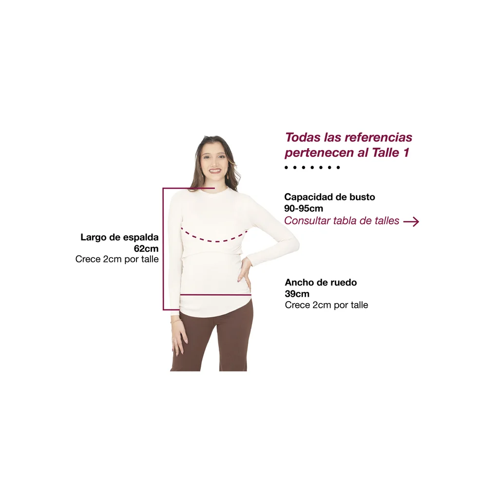 REMERA SEMIPOLERA SUPER ELASTIZADA CON APERTURA PARA AMAMANTAR