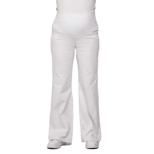 JEAN BLANCO OXFORD CON FAJA DE ALGODON ELASTIZADA EN PANZA