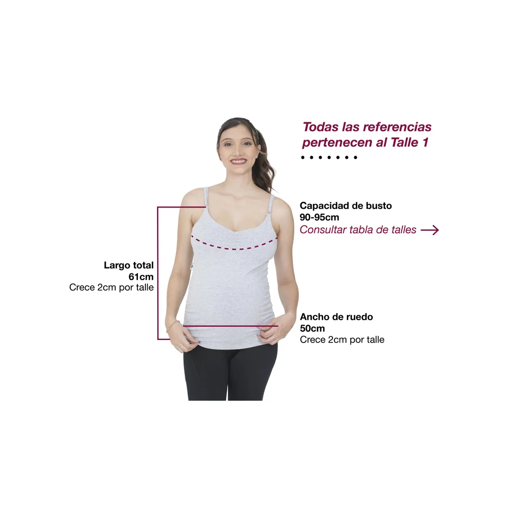MUSCULOSA ALGODON ELASTIZADA CON FRUNCE CON GANCHO PARA AMAMANTAR