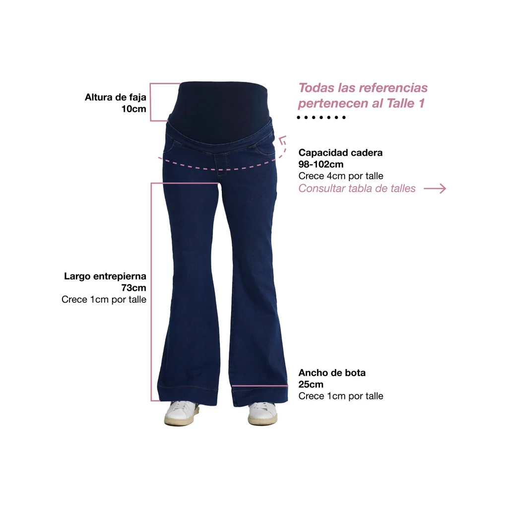 JEAN OXFORD JEAN ELASTIZADO CON FAJA ALGODON ELASTIZADO CON DETALLE DE BOTAMANGA CON COSTURA ANCHA