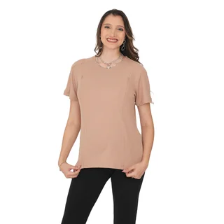 REMERA TELA WAFFLE LIVIANA CON CIERRES EN  LATERALES PARA AMAMANTAR - Vista 1