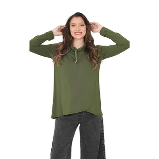BUZO TELA ESMERILADA CON SISTEMA PARA AMAMANTAR CUELLO POLERA - Vista 3