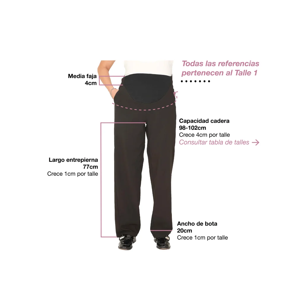 PANTALON BENGALINA RECTO CON FAJA DE ALGODON ELASTIZADA DELANTERA