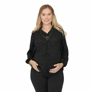 BLUSA MANGA LARGA VOILE RAYON ESTAMPADA CON CARTERA AMPLIA PARA AMAMANTAR - Vista 6