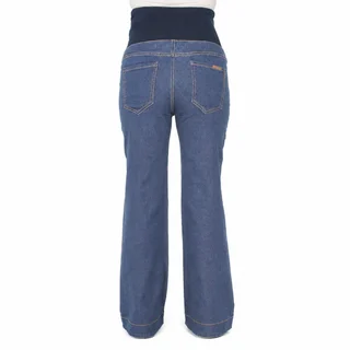JEAN RECTO SEMI OXFORD CON BOTAMANGA ANCHA CON FAJA ALGODON ELASTIZADA ALTA. - Vista 3