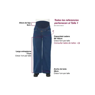 JEAN SEMI WIDE CON FRENTE IRREGULAR FAJA DE ALGODON ELASTIZADO EN PANZA - Vista 5