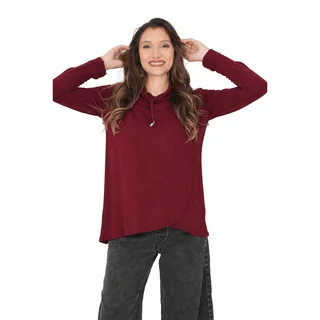 BUZO TELA ESMERILADA CON SISTEMA PARA AMAMANTAR CUELLO POLERA - Vista 5