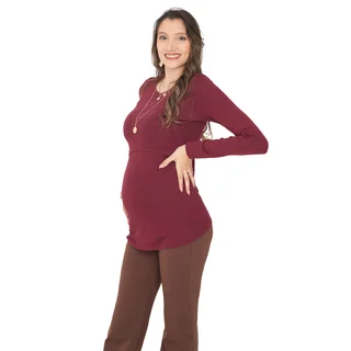 REMERA SUPER ELASTIZADA CON DETALLE EN CUELLO Y APERTURA DELANTERA PARA AMAMANTAR - Vista 1