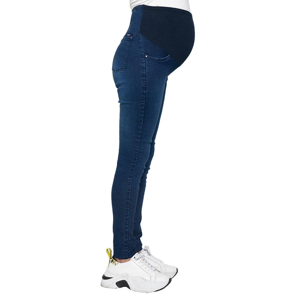 JEAN SUPER ELASTIZADO CON FAJA DE ALGODON DELANTERA ALTA Y ESPALDA EN V TERMIANDA EN JEAN