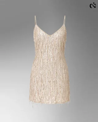 VESTIDO VAINA FLECOS - Vista 2