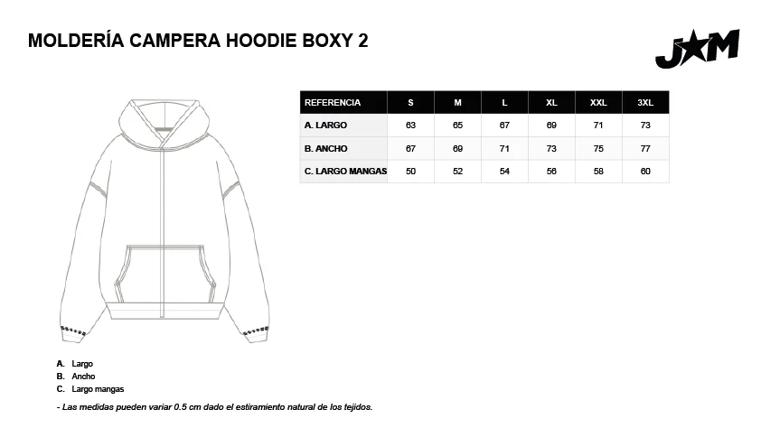 Molder&iacute;a campera hoodie boxy 2