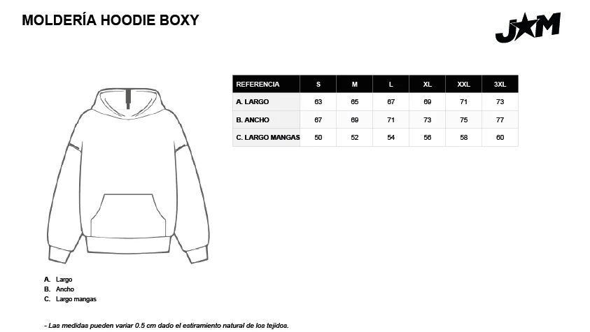 Molder&iacute;a hoodie boxy