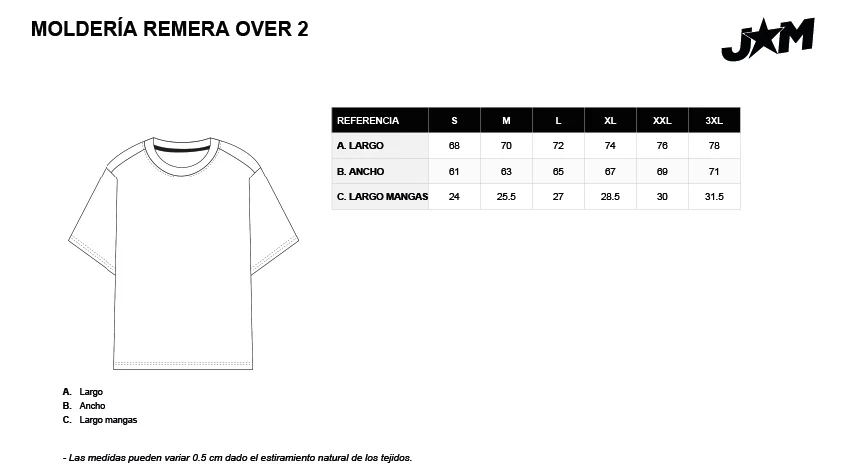 Molder&iacute;a remera over 2