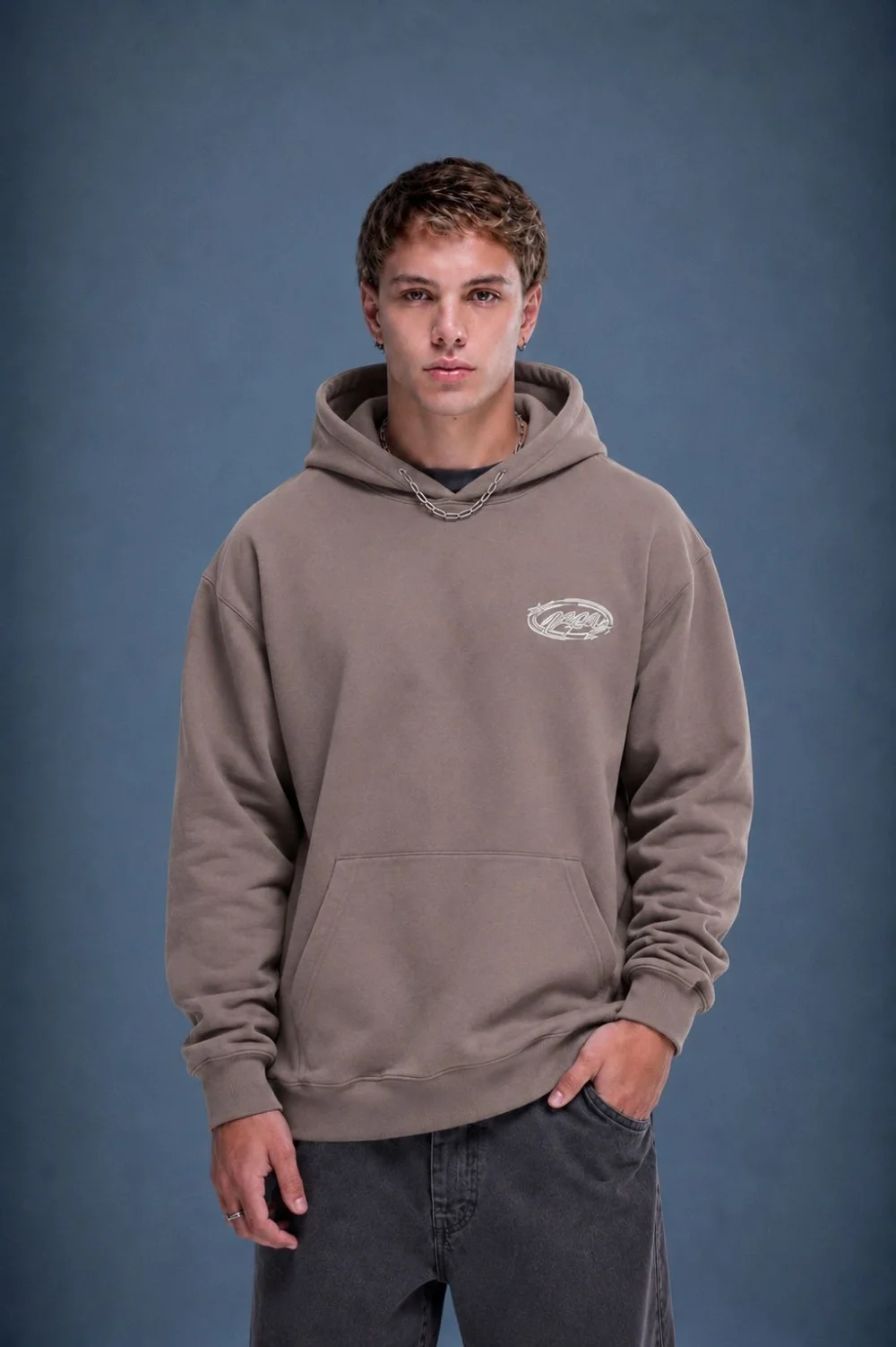 60970 - BUZO CANGURO BOXY FRISA DOBLE ESTAMP
