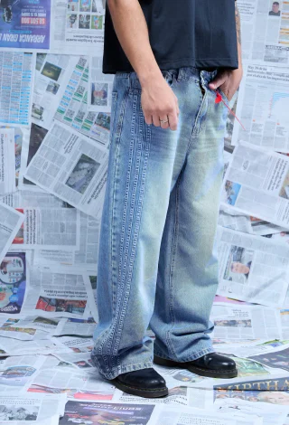 3009 - JEAN BAGGY AZUL C TIRAS - Vista 1