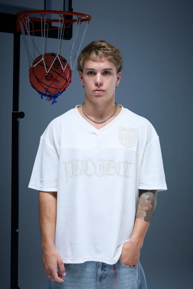 60465 - REMERA ESCOTE V BOXY  16/1 ESTAMPADA
