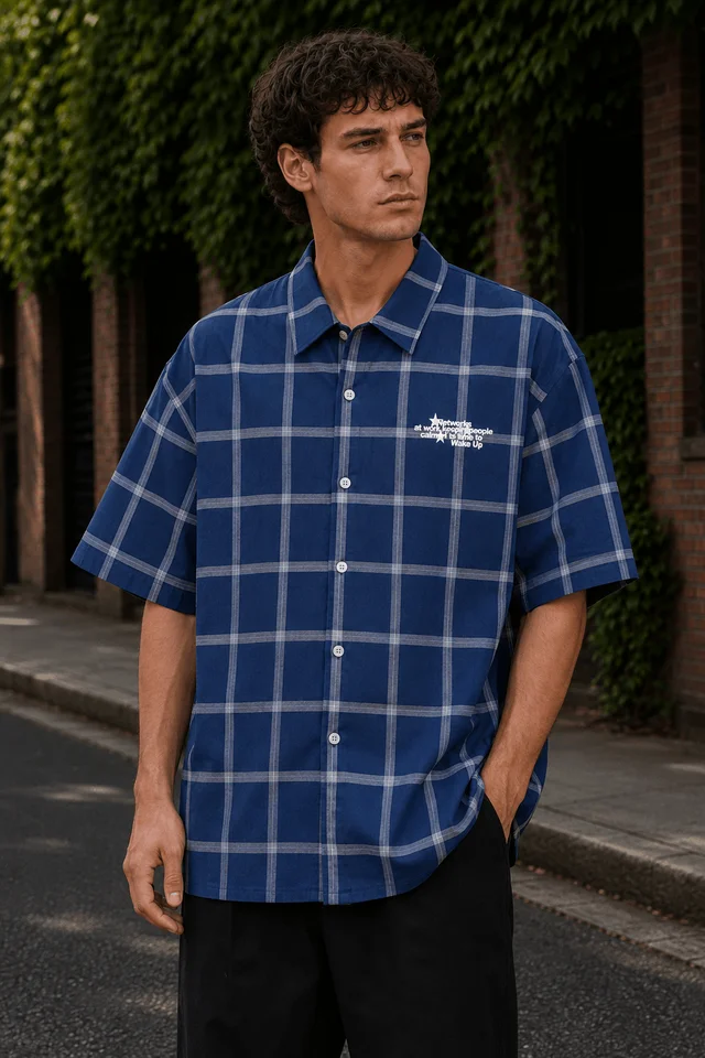60603 - CAMISA CUADROS DOBE ESTAMPA