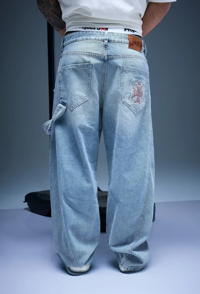 3006 - JEAN BAGGY AZUL CLARO TIRA CARPINTERA