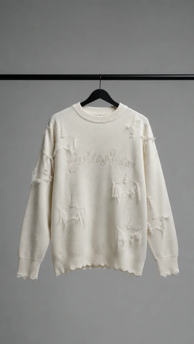 60812 - SWEATER BORDADO CON ROTURA