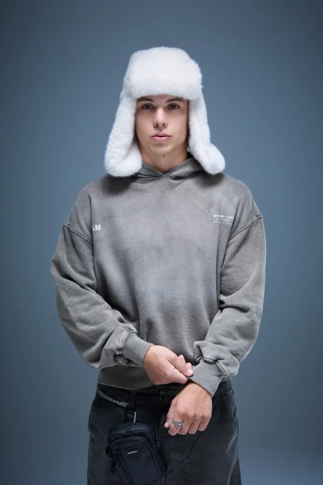 60960 - BUZO BOXY FRISA LAVADO CON ESTAMPA