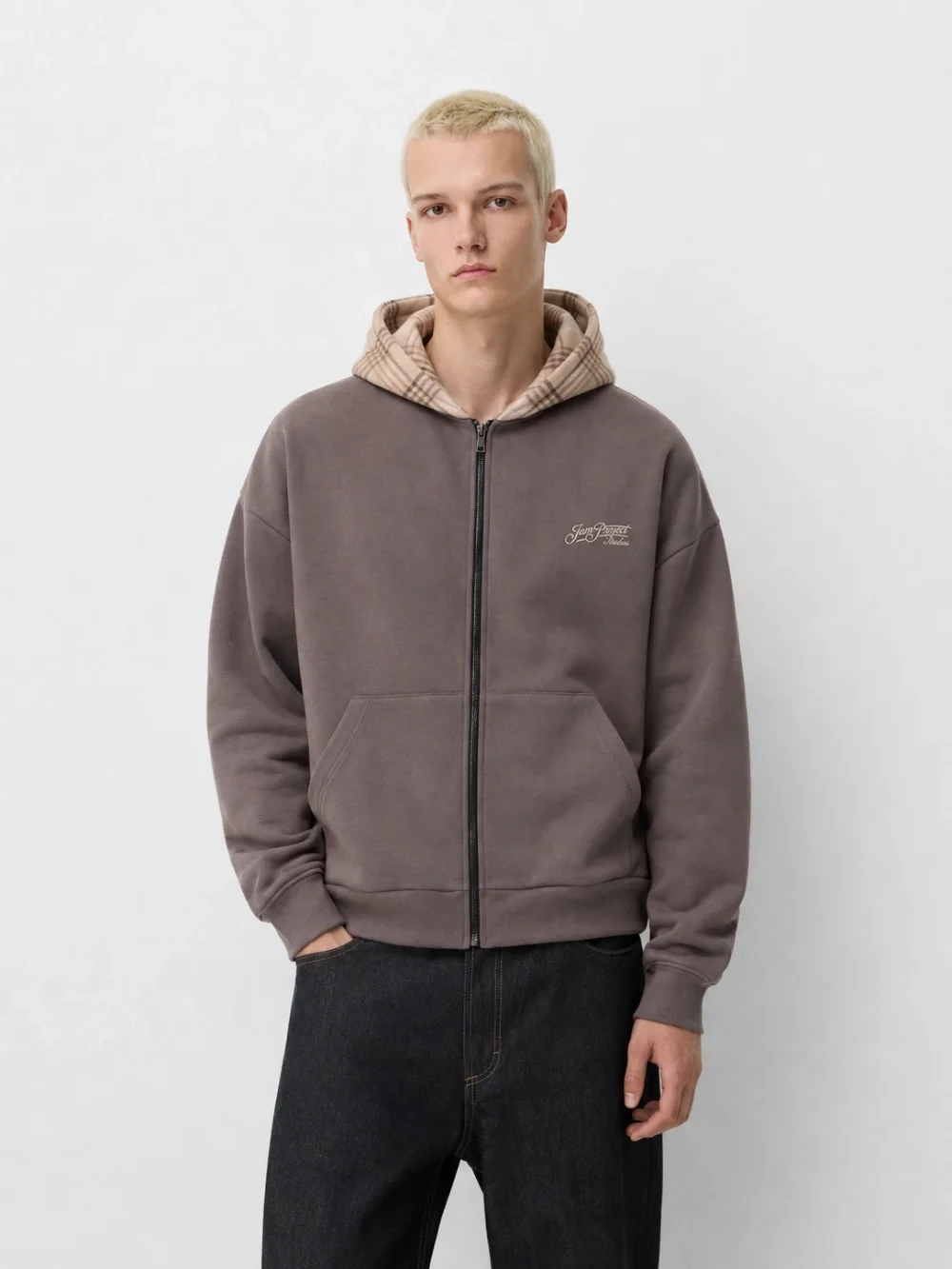 60975 - CAMPERA FRISA CAPUCHA CUADROS