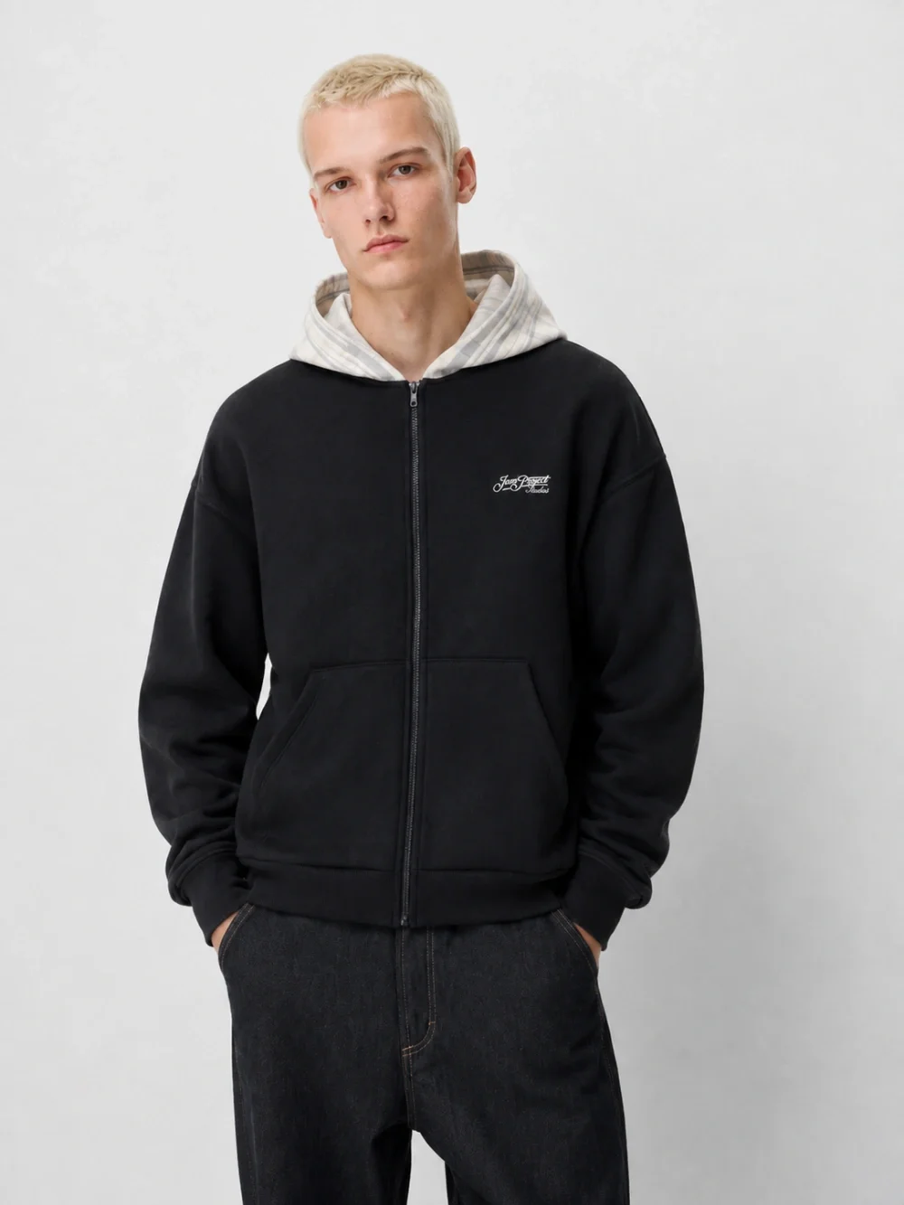 60975 - CAMPERA FRISA CAPUCHA CUADROS