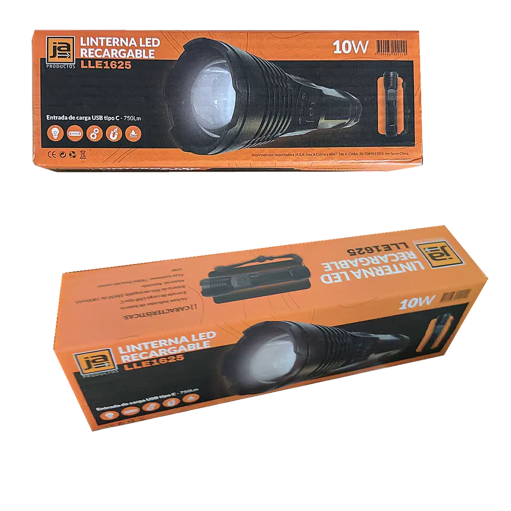 LINTERNA LED RECARGABLE 750lm