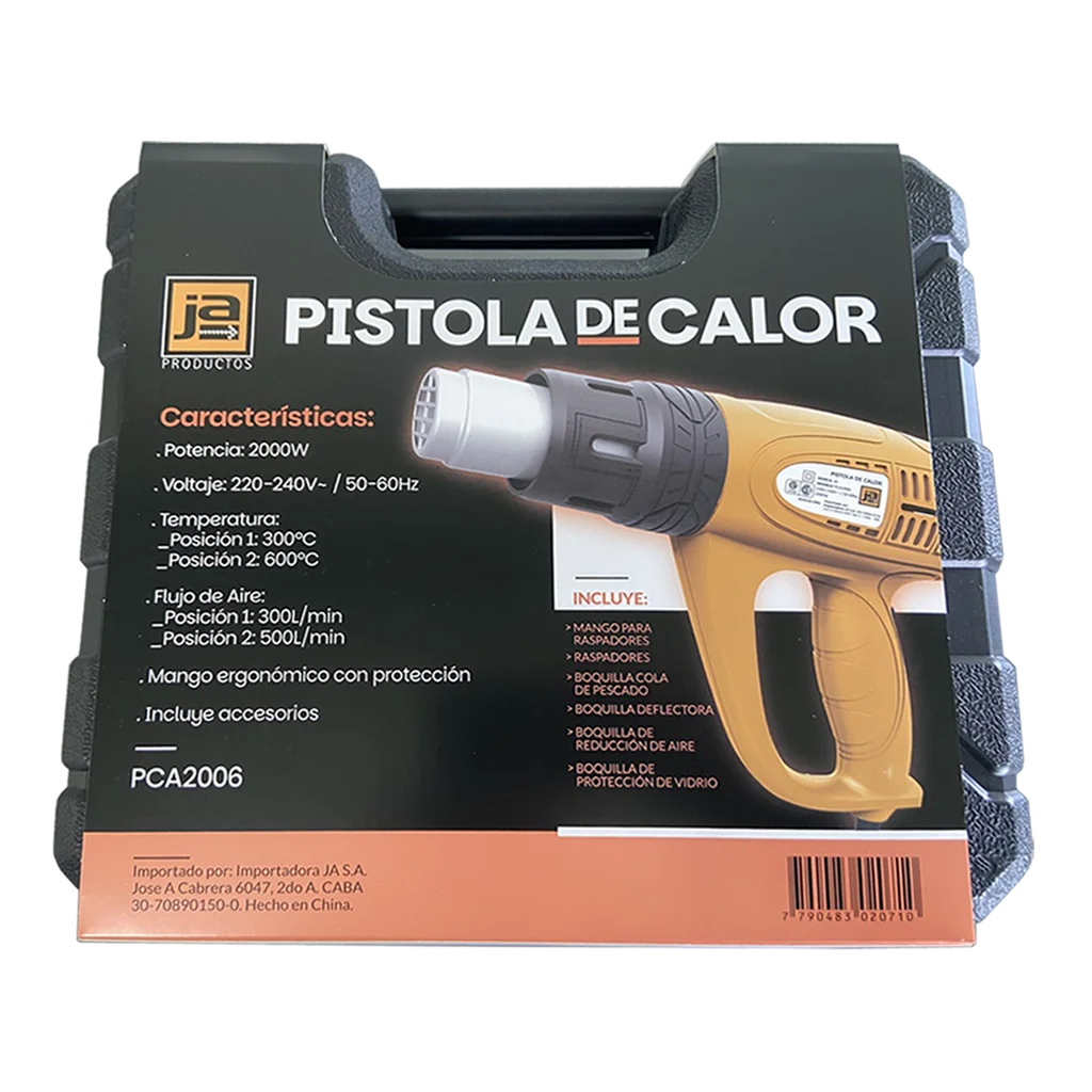 PISTOLA DE CALOR 2000W + 6 accesor