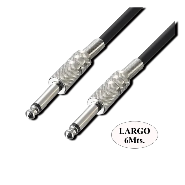 CABLE GUIT PLUG 6,3M-PLUG 6,3M - 6M